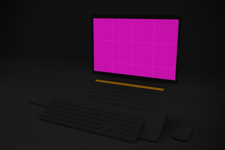 PSD dark laptop pro mockup v.3