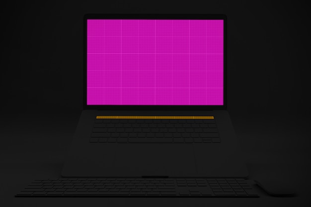 PSD dark laptop pro mockup