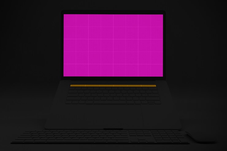 PSD dark laptop pro mockup 
