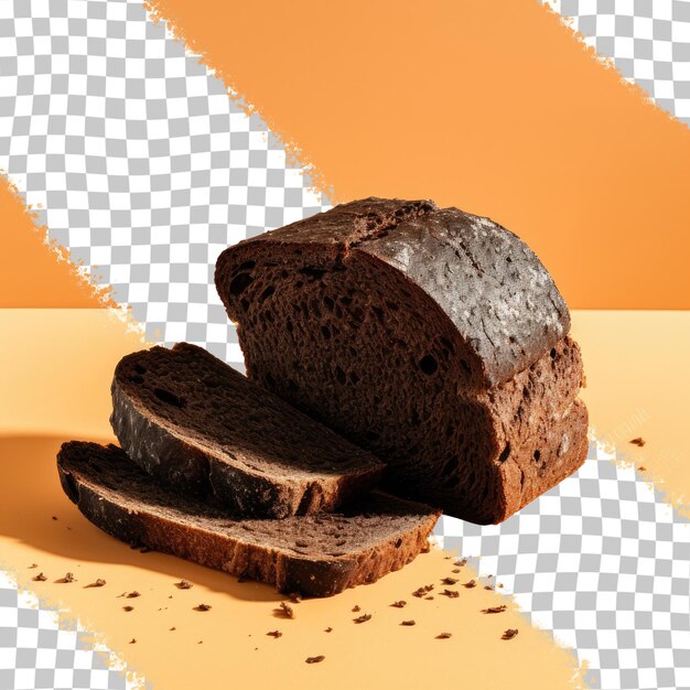 PSD dark loaf of bread on solitary transparent background