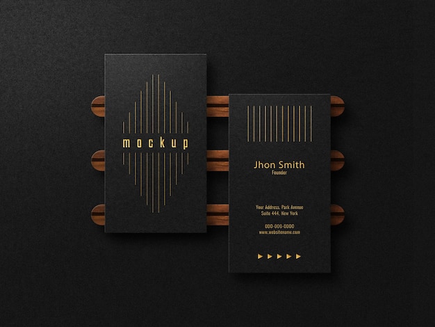 PSD dark luxury business card mockup