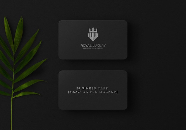 Dark luxury rounded business card mockup