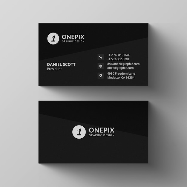 Dark Minimal Business Card Design