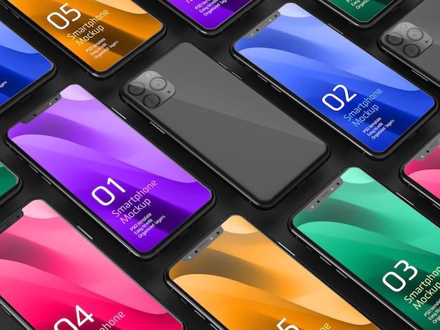 Dark mobile device mockup