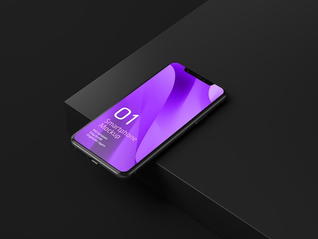 Dark mobile device mockup