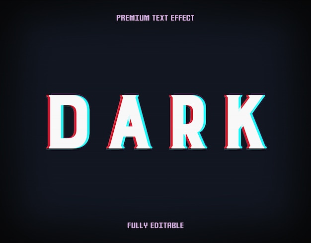 Dark neon glitch text effect