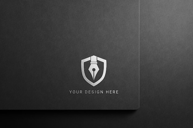 Mockup di logo di carta scura