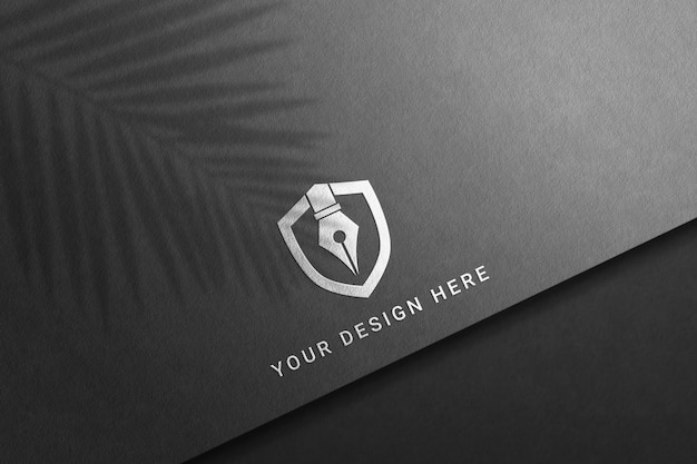 Dark paper logo mockup