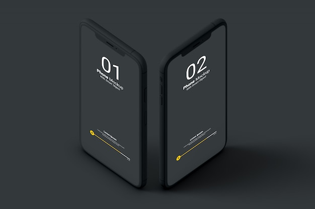 PSD dark phone mockup