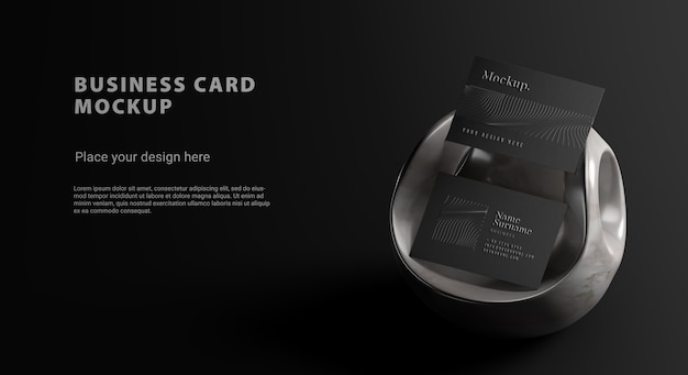 Dark professional business card with porcelain geometric shapes