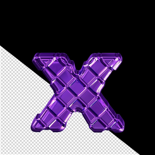PSD Темно-фиолетовый символ из ромбов буква x