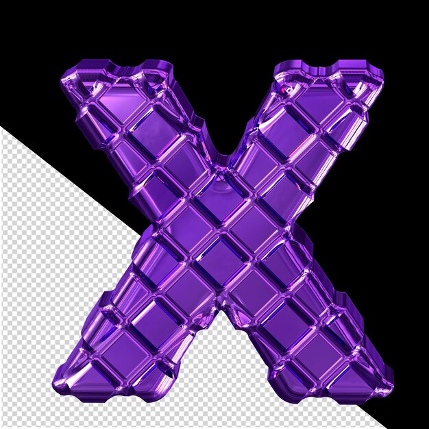 Dark purple symbol made of rhombuses letter x