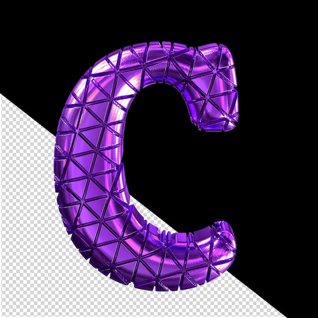 Dark purple symbol with notches letter c
