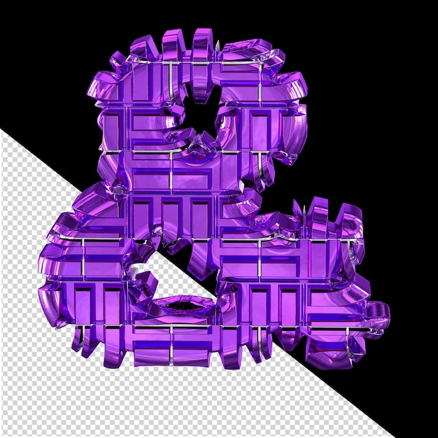 Dark purple transformed 3d symbol