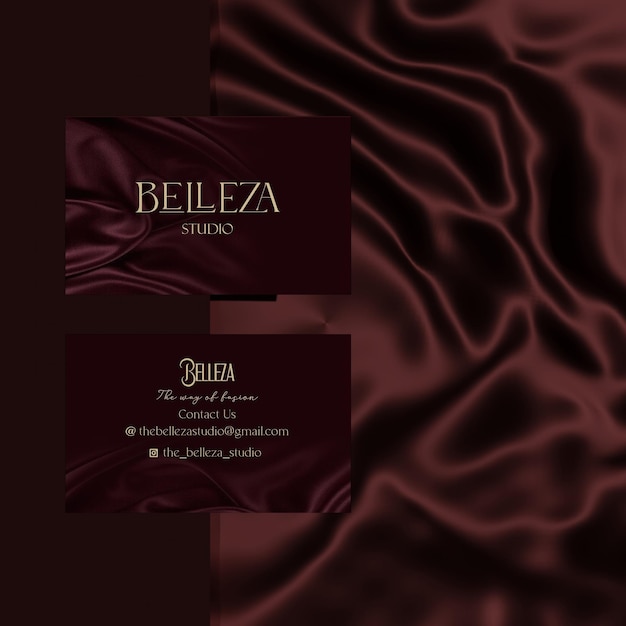 PSD dark red luxury business card