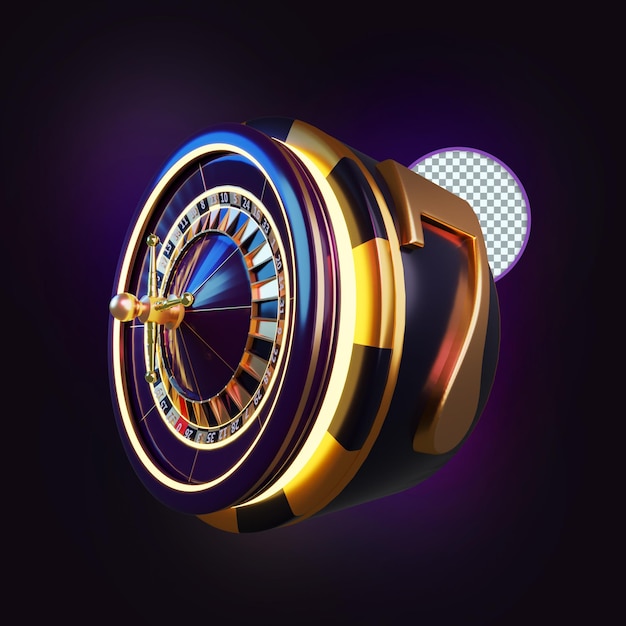 Dark Roulette Casino Poker Composition  3D Render, Design Element,