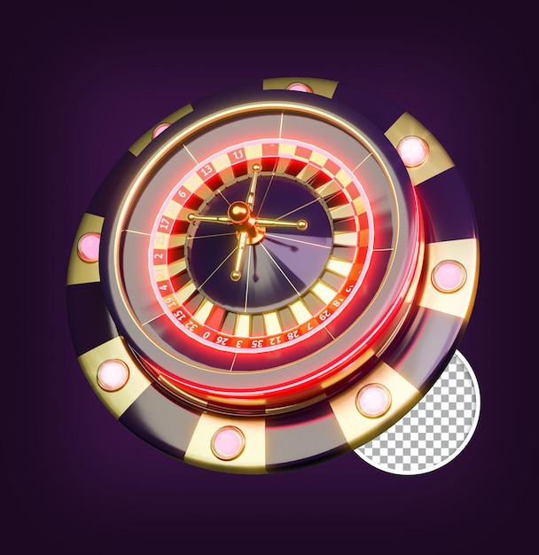 Dark Roulette, Chip Casino Poker Composition  3D Render, Design Element,