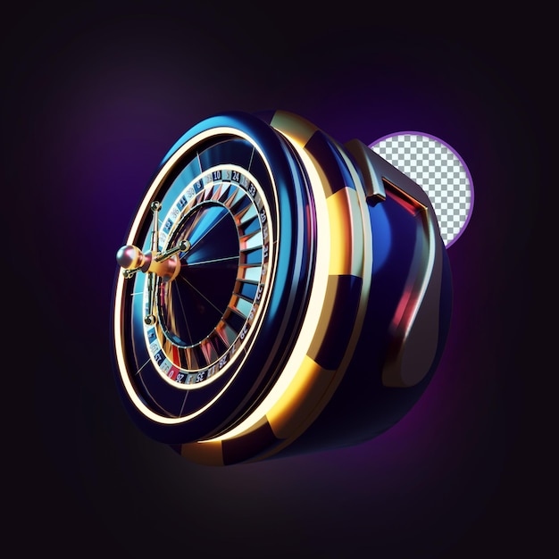 Dark Roulette, Chip Casino Poker Samenstelling 3D Render, Design Element,