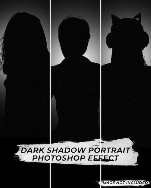 PSD dark shadow portrait effect template