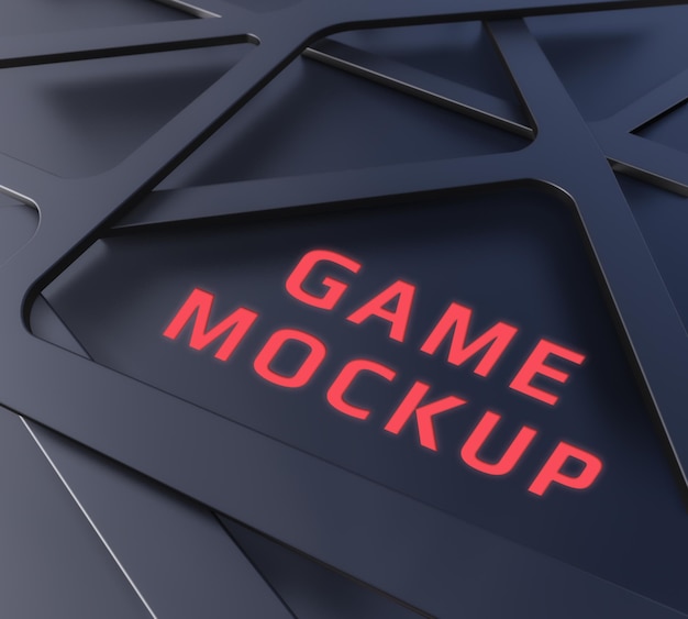 PSD mockup di gioco di forme scure