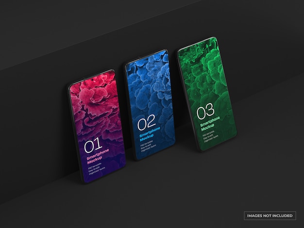 Mockup di smartphone scuro