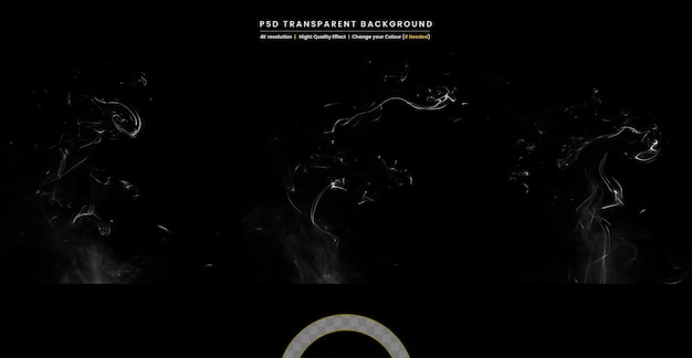 PSD dark smoke on transparent background