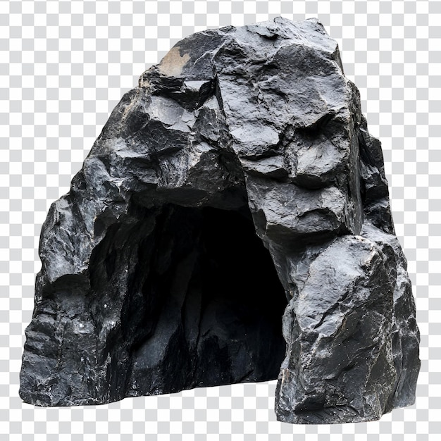 dark stone cave rough texture natural rock formation black mysterious entrance isolated backgro