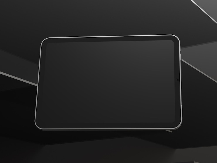 PSD dark tablet mockup