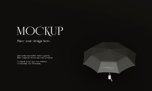 Dark umbrella and background and text