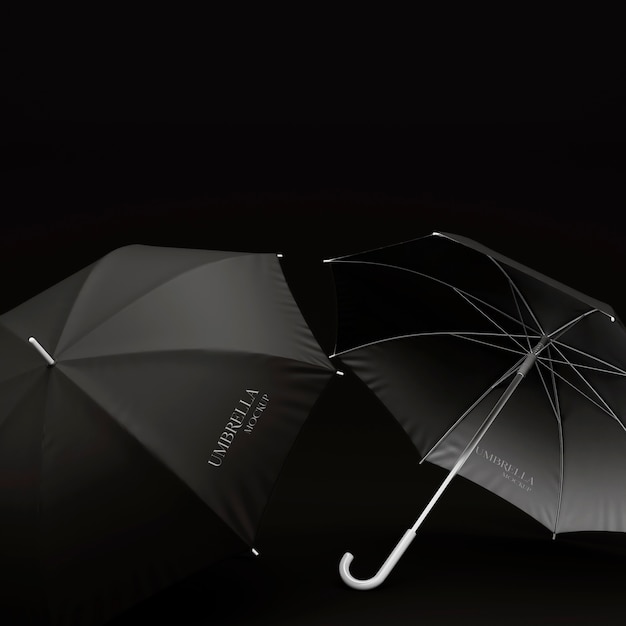 PSD dark umbrellas and background