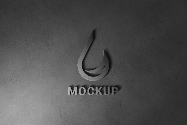 Mockup logo muro scuro