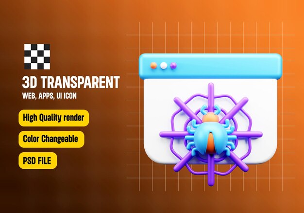 dark web 3d icon illustration or deep web apps and web 3d illustration