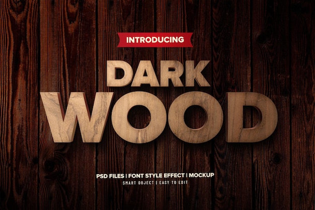 Dark wood premium text effect