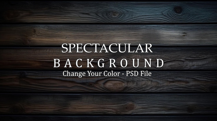 PSD dark wooden planks with unique grain patterns and textures for interior design backgrounds and artistic use in various creative projects
