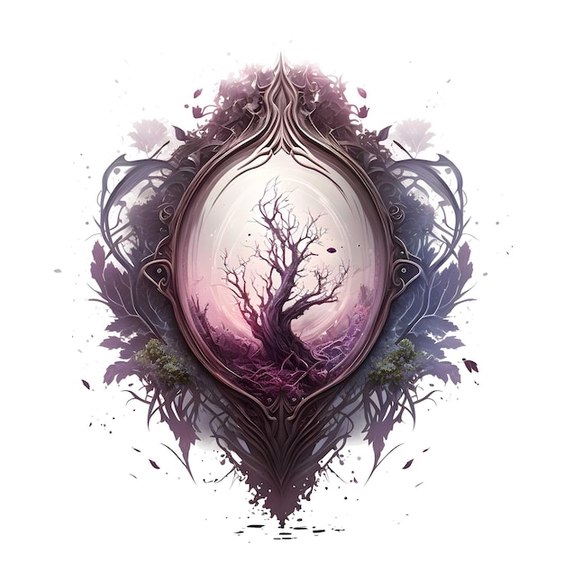 PSD dark world tree abstract 4096px png transparant 300dpi voor tshirt clipart design boekomslagframe