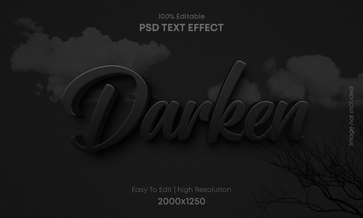 PSD darken 3d text effect