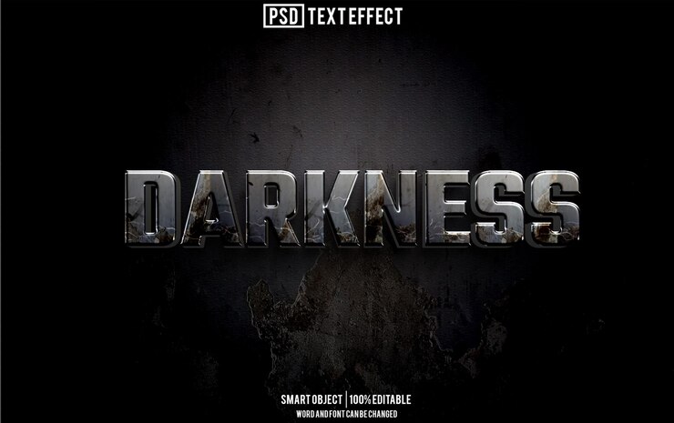 PSD darkness text effect font editable typography 3d text