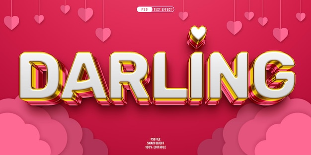 PSD darling 3d editable text effect