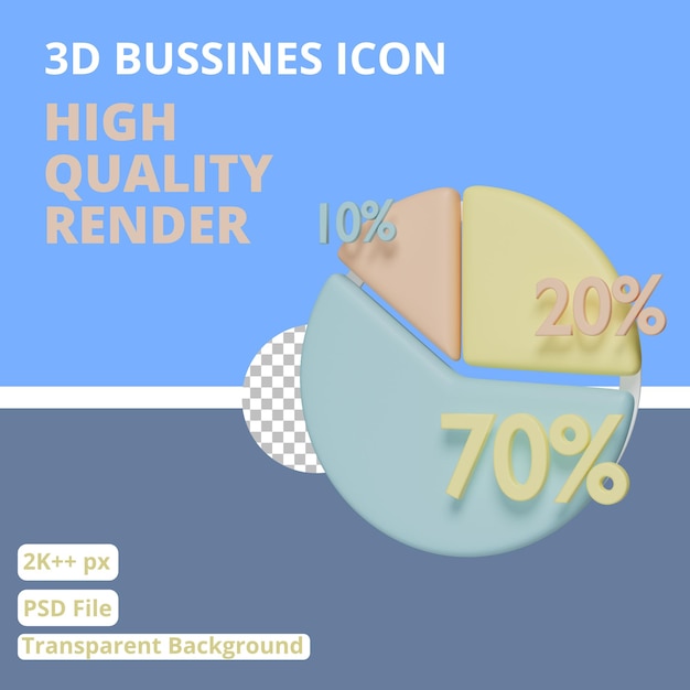 PSD darmowa ikona 3d piechart