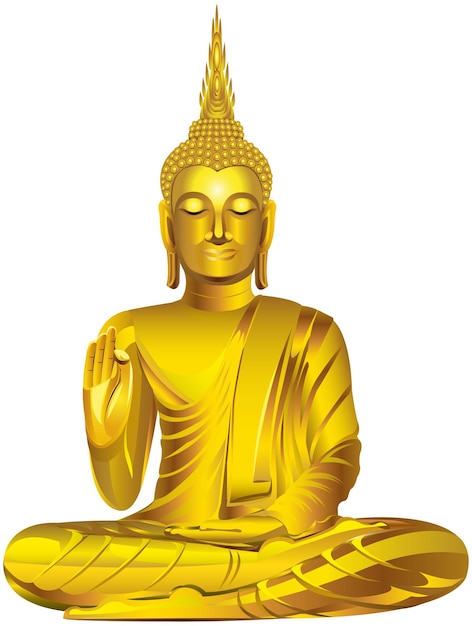Darmowa Wektorowa Złota Budda Z Realistycznym Stylem