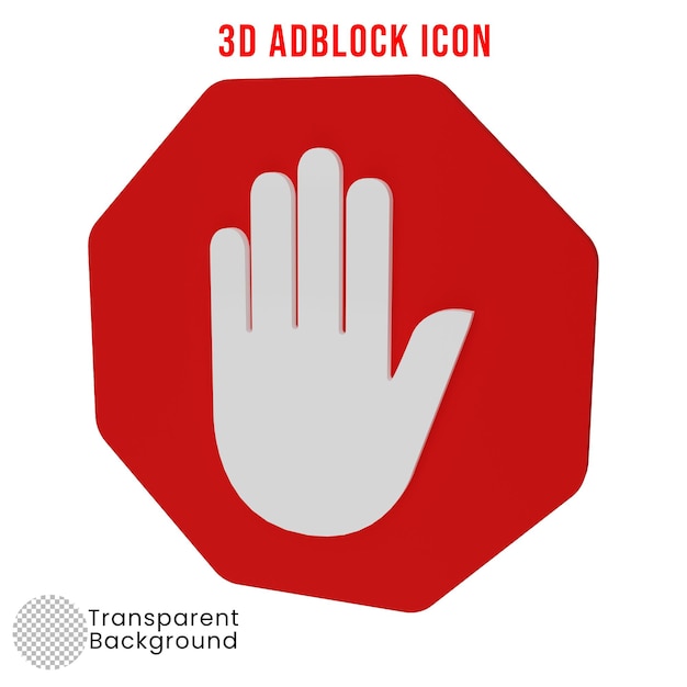 Darmowe Psd 3d Ikona Ilustracja Adblock