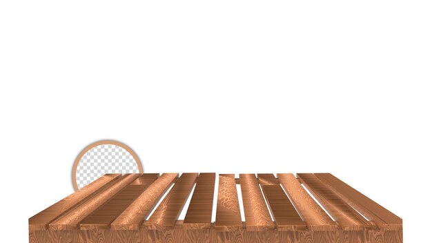 PSD darmowe zdjęcie stolika wykonanego z desek z przeźroczystym tłem