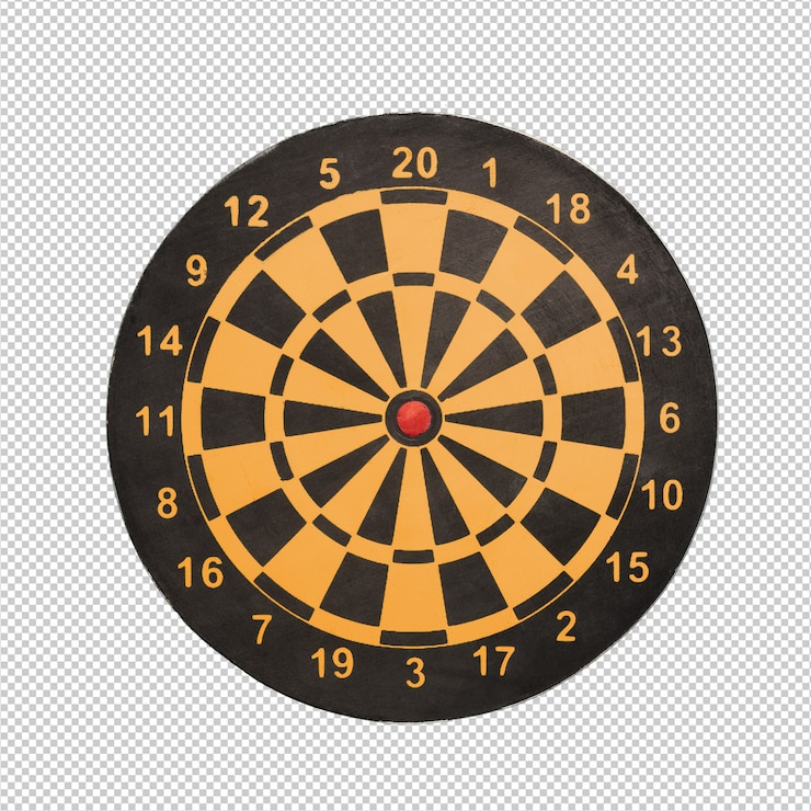 PSD dart board over white background