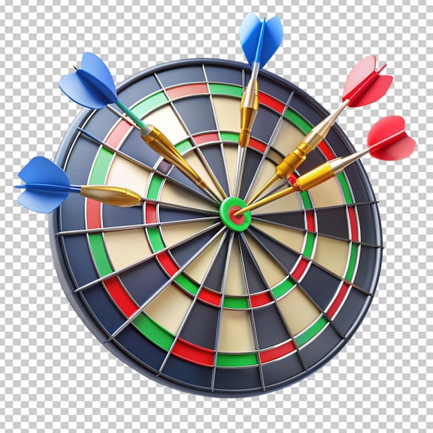 Dart in the Centre of a dartboard on transparent background
