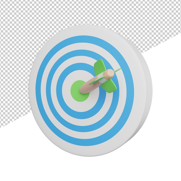 Dart focus giochi vista laterale 3d rendering icona illustrazione su sfondo trasparente