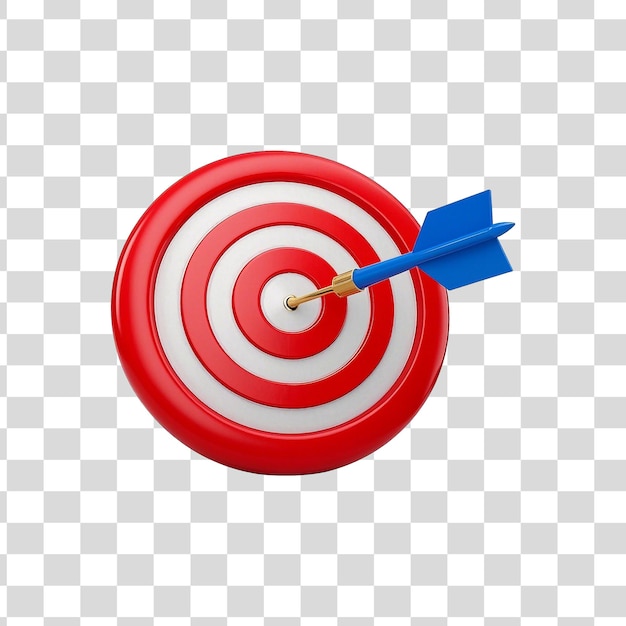 Dart hitting the bullseye symbolizing success and achievement