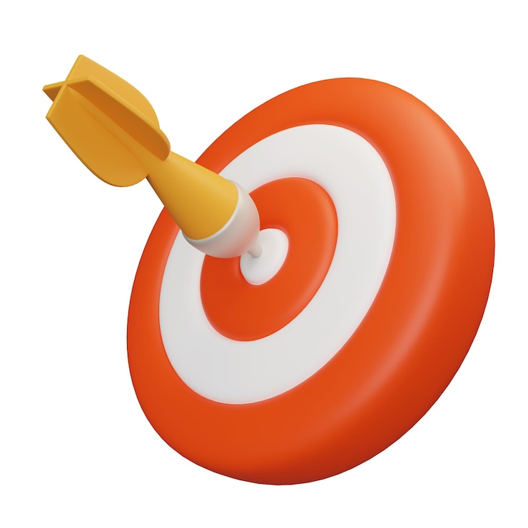 PSD dart in het doel 3d-grafiek