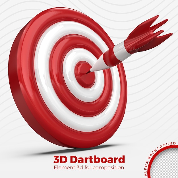 PSD dartboard 3d render isolated