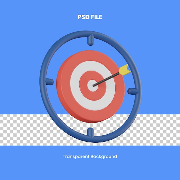 dartboard 3d rendering icon illustration analytics