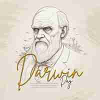 PSD darwin day social media post banner template